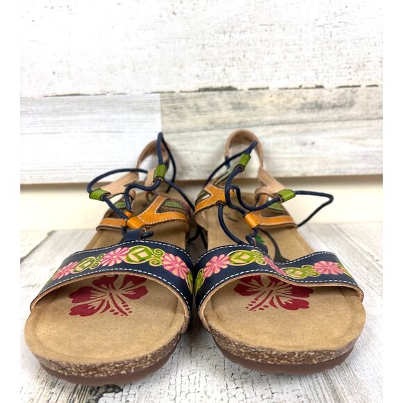 L’Artiste Women’s 10 Spring Step Loma Multicolor Leather Lace Strappy Sandal NEW - Picture 4 of 9